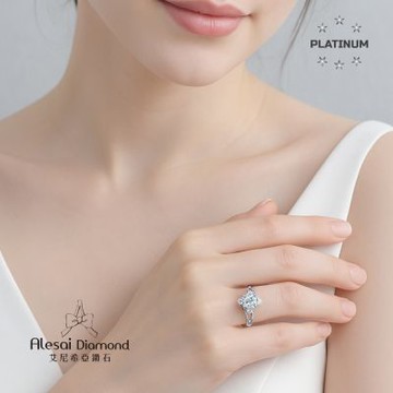 Alesai 艾尼希亞鑽石 1克拉鑽戒 PT950 白金 鉑金 DVVS1 培育鑽石 3EX 車工