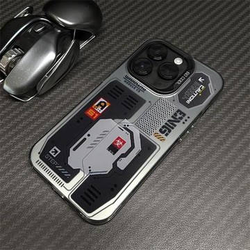 未來機械電鍍金屬按鍵適用三星s24ultra手機殼硅膠s23+潮牌s21/s22男女s20fe創意a54a52a34防摔note20個性a55