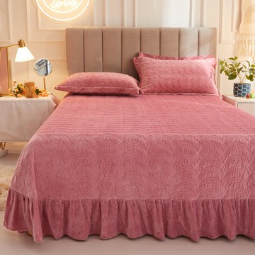 冬季牛奶絨床單單件加絨被單水晶珊瑚絨冬款毛絨面防滑冬天加厚三