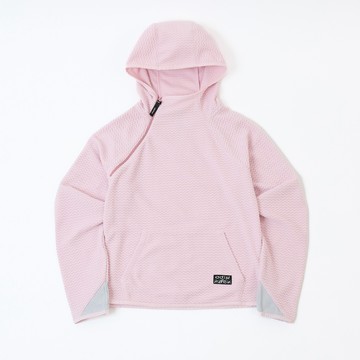 ADISI 女Hollow環保紗保暖快乾連帽上衣 AL2521073 霜粉 (M-XL)｜山形刷毛 速乾 吸濕排汗