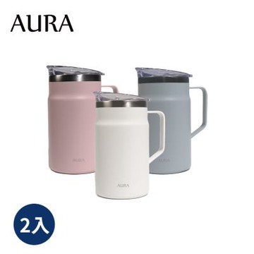 【AURA 艾樂】(買1送1) 不銹鋼保溫馬克杯600ml