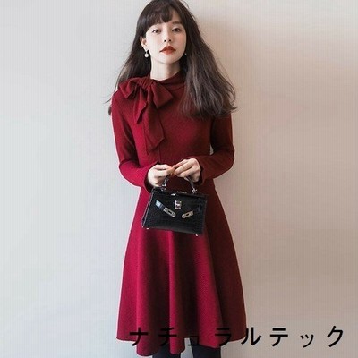 デート レディース ファッション クリスマス ワンピース 代 女性 秋 秋物 秋服 冬 冬物 冬服 ニットワンピース レトロ クラシカル 通販 Lineポイント最大get Lineショッピング