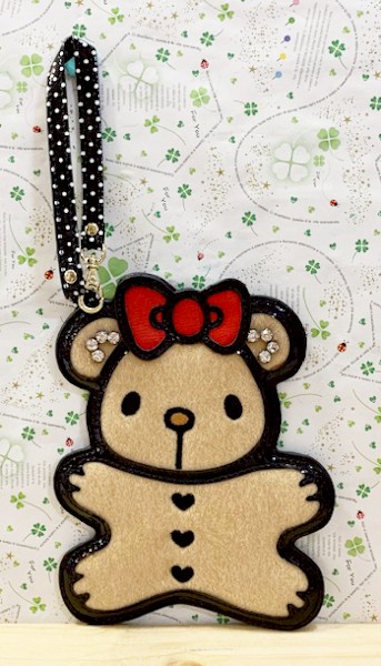 【震撼精品百貨】Hello Kitty 凱蒂貓~KITTY日本SANRIO三麗鷗KITTY證件套/票夾-熊LB*78714