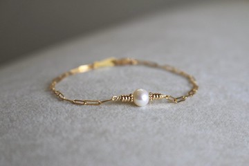 手鍊 珍珠 14k包金 - 團圓 -