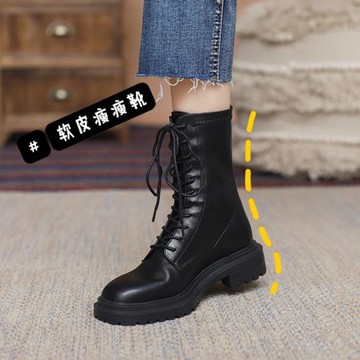 馬丁靴2025年新款女夏季薄款春秋單靴百搭機車瘦瘦靴粗跟短靴子女