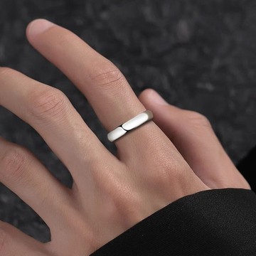戒指 素圈戒指 s999足銀手飾 光面戒指 開口戒指 男生飾品 高級感指環 戒指男 穿搭配飾 715