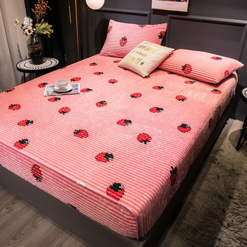 卡通珊瑚絨床笠單件法蘭絨冬季床罩加厚全包床單人兒童床套三件套