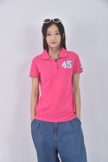 (XS（含）以下) ligne棉質亞麻純棉polo衫粉色短袖上衣