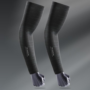 UPF50+成人冰絲涼感防曬袖套-男款-黑色