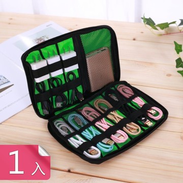 【荷生活】防水材質便攜3C配件包 耳機充電線行動電源USB充電頭收納包-1入組