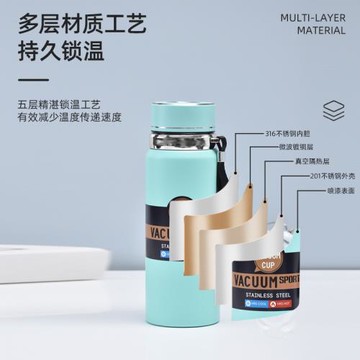 新款316不銹鋼運動水壺大容量戶外手提便攜式水杯真空商務保溫杯