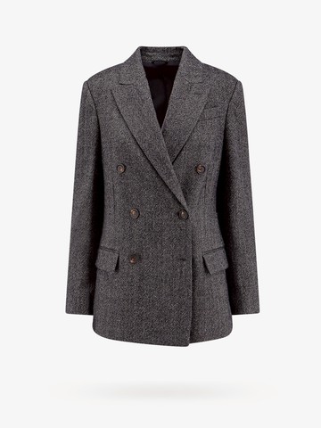 Wool blazer with herringbone motif - BRUNELLO CUCINELLI - gender_Woman