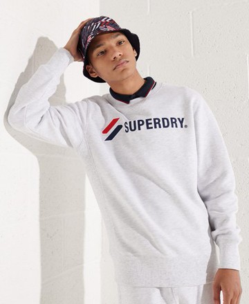 Superdry Men's Men's Sportstyle Applique Sweatshirt Light Grey / Ice Marl - Size: XS