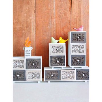 歐式復古桌面收納盒裝飾擺件木質創意房間客廳雜物首飾儲物整理盒