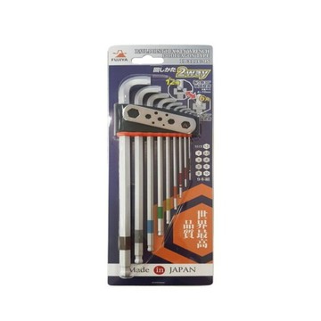 FUJIYA 富士箭 加長球型12角板手組 附握柄 9支  1組