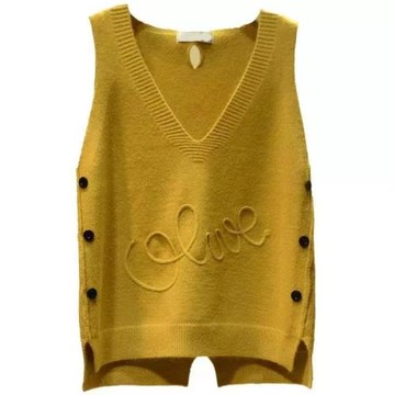 品牌折扣女裝剪標專柜撤柜正品羊絨春秋冬針織馬甲女外搭v領背心