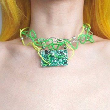 孤品 賽博朋克電路板多層纏繞設計手作頸圈項圈項鏈頸鏈