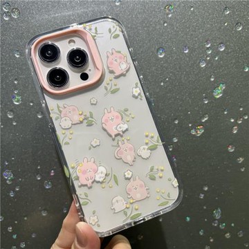 少女小清新春日小花限定kana卡娜保護套適用iPhone16pro手機殼15promax全包軟邊硬殼13透明雙層圖案外殼14套