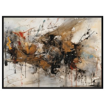 菠蘿選畫所 抽象畫 理序 掛畫 APAA3423B 40 x 30cm 北歐風  黑色