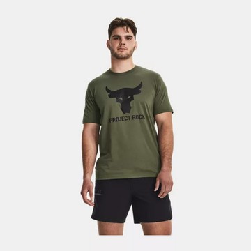 【UNDER ARMOUR】PJT ROCK BRAHMA BULL 短T-Shirt 男 巨石強森 綠色-1380520-390