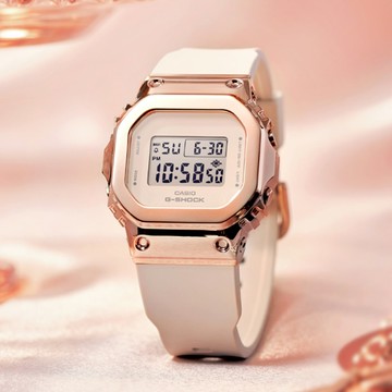 CASIO 卡西歐 G-SHOCK 優雅玫瑰金電子錶 女錶(GM-S5600UPG-4)