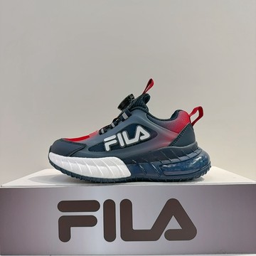 FILA KIDS 中童 黑紅 旋轉鈕 足弓穩定 康特杯 透氣 舒適 運動 休閒鞋 2-J830A-002