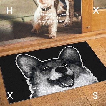 卡通狗入戶門地墊進門家用玄關地毯門墊防滑除塵廚房門口墊子定制