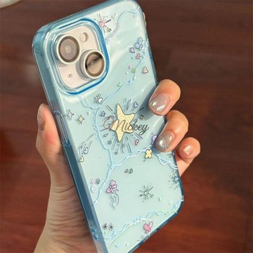 涂鴉星星蝴蝶適用iPhone18pro/17/16/15promax手機殼蘋果14防摔13高透12/11
