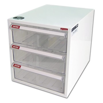 防潮收纳【史代新文具】樹德SHUTER A4-103H白櫃透明抽三層效率櫃