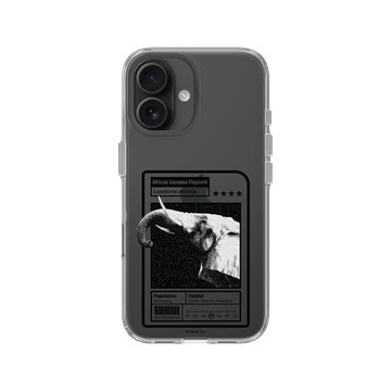 iPhone 16 Clear Case（相機按鈕） 透明 - RHINOSHIELD X Taipei Zoo - 非洲象：限量卡牌
