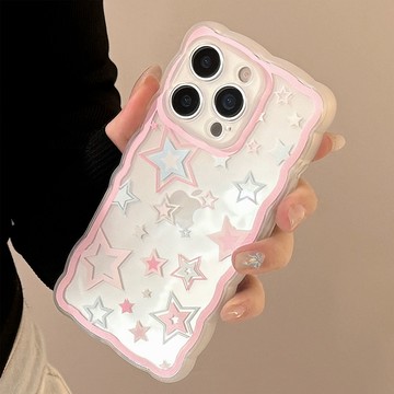 台灣出貨❤ins風星星塗鴉適用iphone16手機殼蘋果15pro max日韓11全包14透13