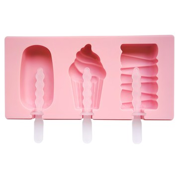 Betty's 焙蒂絲 3連冰棒造型冰棒模 180 x 95mm  粉紅色  1個