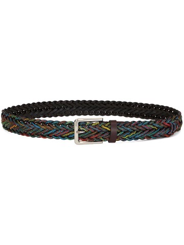 ETRO - interwoven-design buckle belt - men - Calf Leather - 95 - Brown
