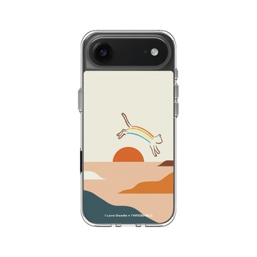 iPhone Air Clear Case（相機按鈕） 透明 - ilovedoodle (Lim Heng Swee) - Cat Landscape - Rainbow 貓咪彩虹