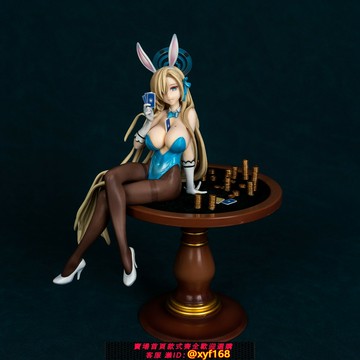 {台灣公司貨 可打統編}碧藍檔案賭桌一之瀨明日奈兔女郎手辦坐姿動漫二次元美少女模型
