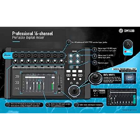 PSG AUDIO DM-1608 14-Inputs Digital Mixing Console Touchscreen with WiFi   Android and IOS App.