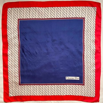 Christian Dior 復古 Trotter 圖紋方形絲巾