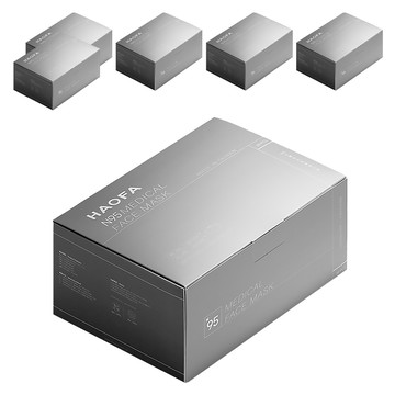 HAOFA N95立體醫療口罩 氣密型 XS  6組  雪狐白  30片