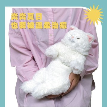 Sunlemon｜安睡貓絨毛玩偶-波波貓 白 S/M  安撫玩偶