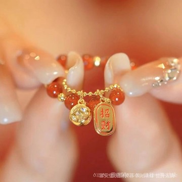 🙏白沙屯妈祖過爐🔥開光加持🔥2026年紅色招財小龍戒指輕奢高級感小衆設計食指戒新款指環女