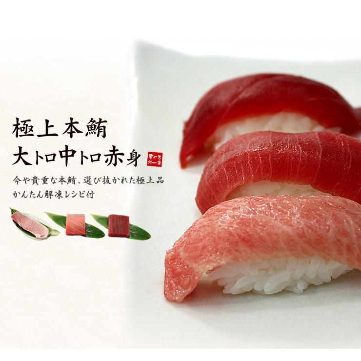 本マグロ大トロ中トロ赤身セット500g 送料無料 解凍レシピ付 刺身 食べ物《pbt-bf8》〈bf1〉yd9[[大中赤セット]