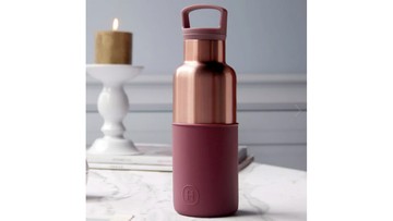 美國 HYDY 時尚保溫水瓶｜CinCin 蜜粉金瓶-酒紅 480ml