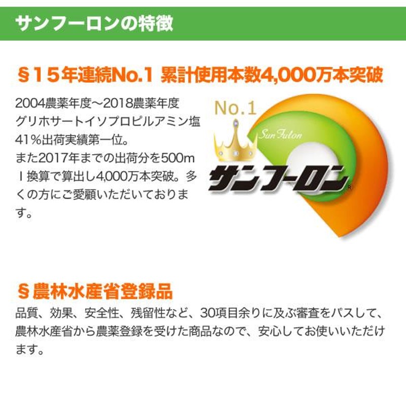 サンフーロン 除草剤 2L ラウンドアップのジェネリック農薬 除草 希釈