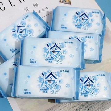 夏季冰涼濕巾 戶外降溫神器夏季薄荷冷感溼巾薄荷味擦汗溼巾外出便攜小包溼紙巾冰涼薄荷溼巾 濕紙巾 涼感濕紙巾 書 涼感濕巾