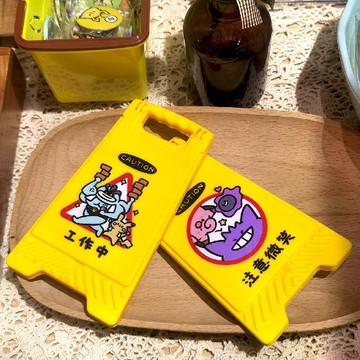 桃園出貨✨精靈寶可夢警示牌造型鏡子手機支架辦公室擺件打工人怪力和耿鬼