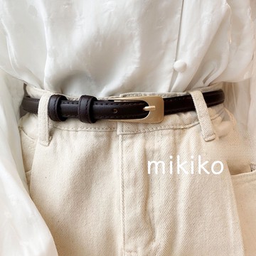 美木子｜現貨皮帶｜金屬粗框針扣細腰帶【BT127】細皮帶 質感 小腰適合 搭配毛衣襯衫 簡約 百搭 休閒 復古腰帶女