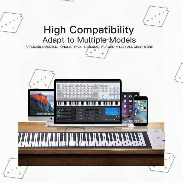 ピアノキーボードミディデジタルシンセサイザーロールアップ電子楽器 128トーン 100種類リズム 80デモ内蔵 88キー