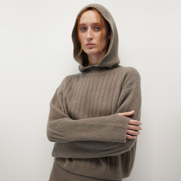 HUNDR. 落肩連帽合身毛衣 - 冷霧灰-M