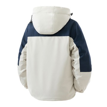 【HOT 本舖】男装2025秋冬新款情侶潮流抽褶袖縫三防夾克爆款百搭工裝戶外防水加絨外套  3D平鋪