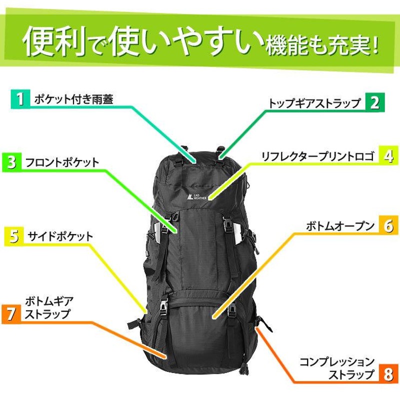 登山 リュック 大容量 60L リュックサック メンズ レディース リュック ...